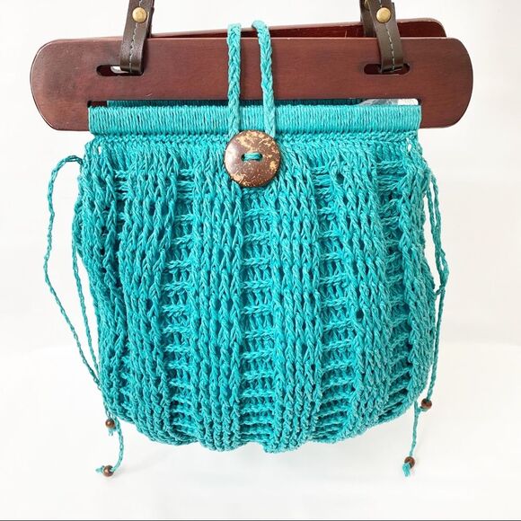 Cappelli Straworld Teal Paper Purse Bag - Picture 2 of 10